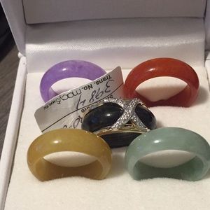 Natural stone/14K Gold changeable ring.